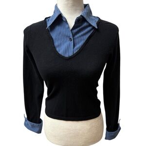 FAIRWEATHER STUDIO Sweater Mock Two Layer